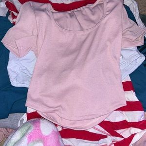 pink crop top